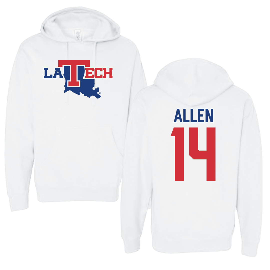 Louisiana Tech University Basketball White Hoodie - #14 Will Allen