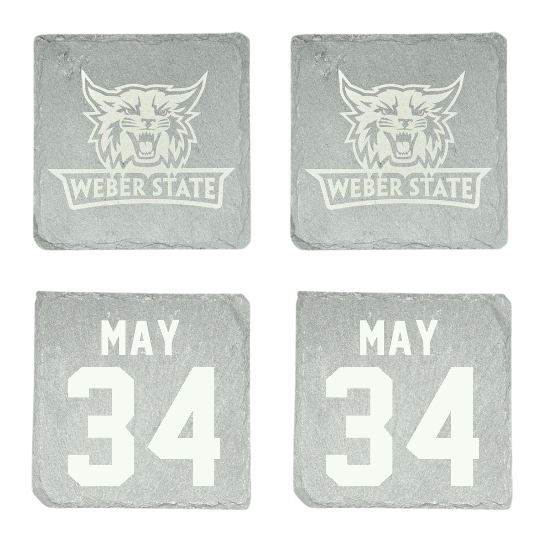 Weber State University Football Stone Coaster (4 Pack)  - #34 Colter May