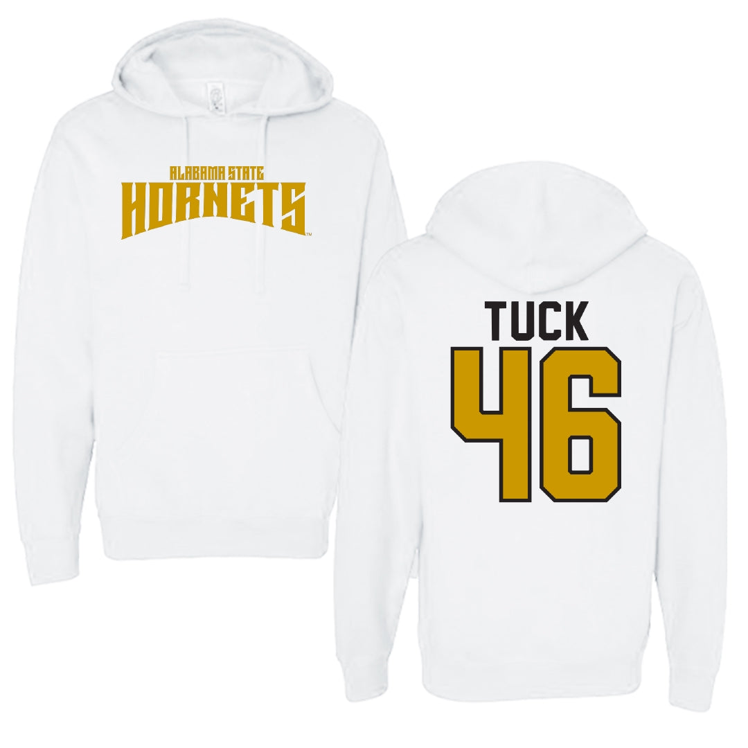 Alabama State University Football White Classic Hoodie - #46 Harrison Tuck