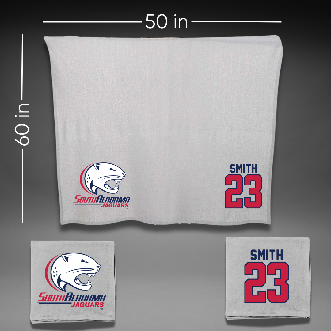 University of South Alabama Baseball Gray Blanket - #23 Tyler Smith