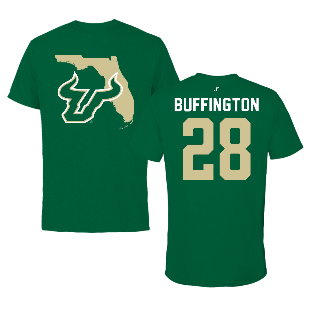 University of South Florida Baseball Green State Tee - #28 Matthew Buffington