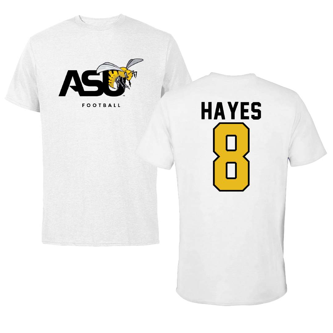 Alabama State University Football White ASU Performance Tee - #8 James Hayes
