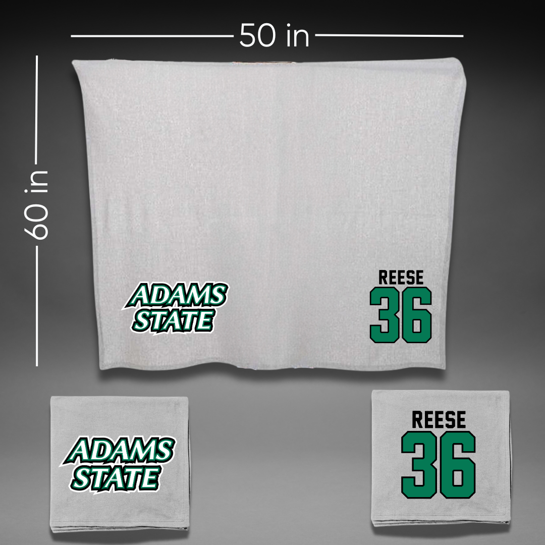 Adams State University Soccer Gray Blanket - #36 Kaidin Reese