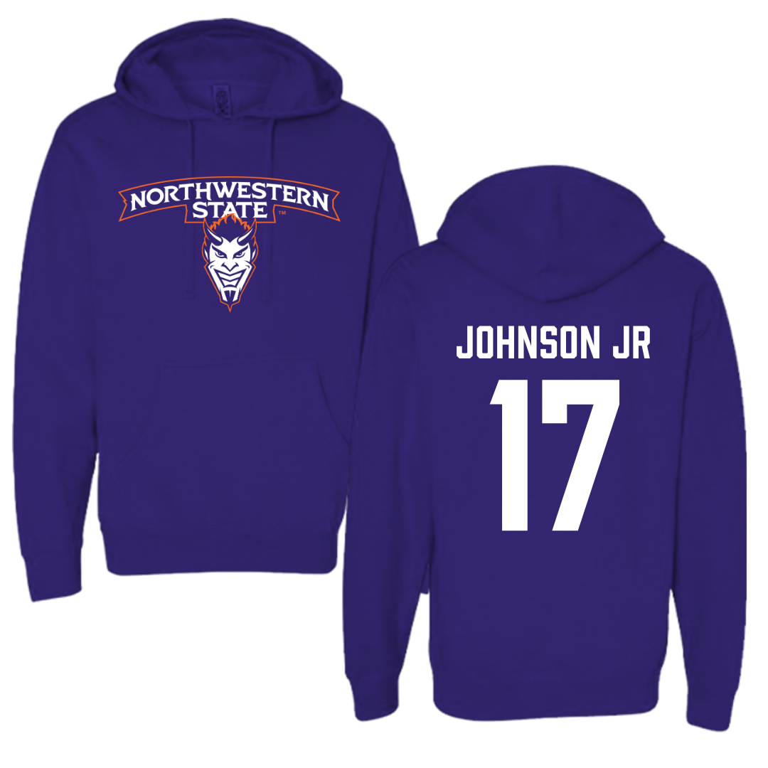 Northwestern State University Football Purple Hoodie - #17 DJ Johnson Jr