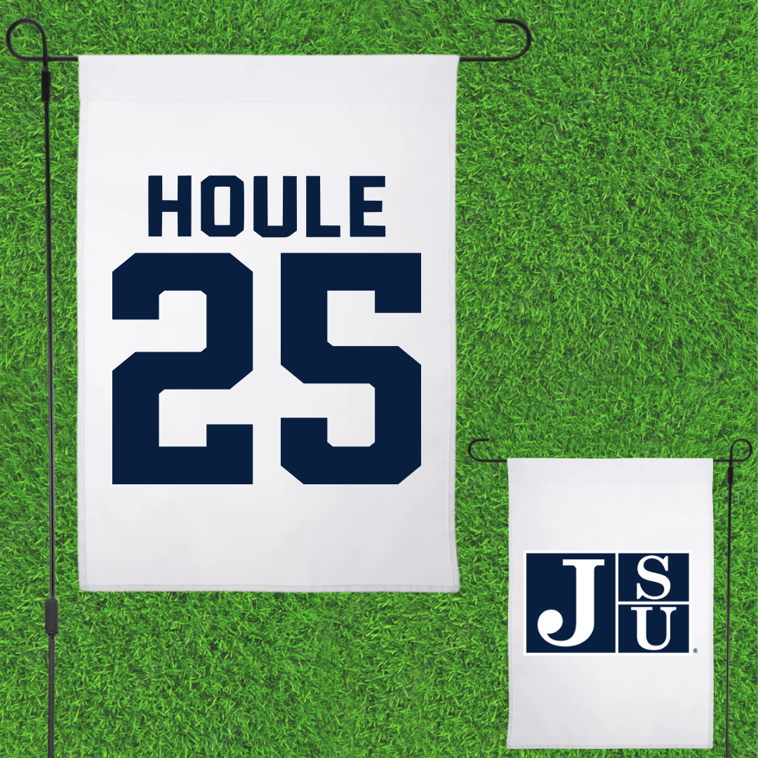 Jackson State University Soccer White Garden Flag - #25 Olla Houle