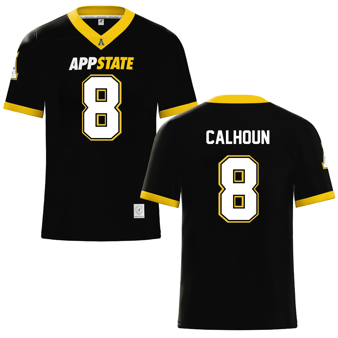Appalachian State University Black Football Jersey - #8 Jaylon Calhoun