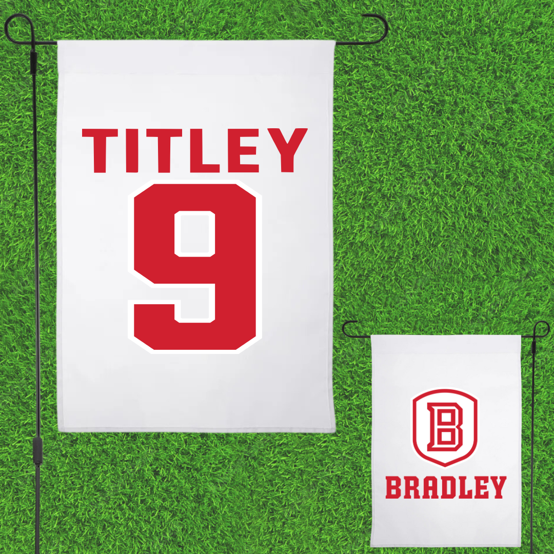 Bradley University Volleyball White Garden Flag - #9 Tendai Titley