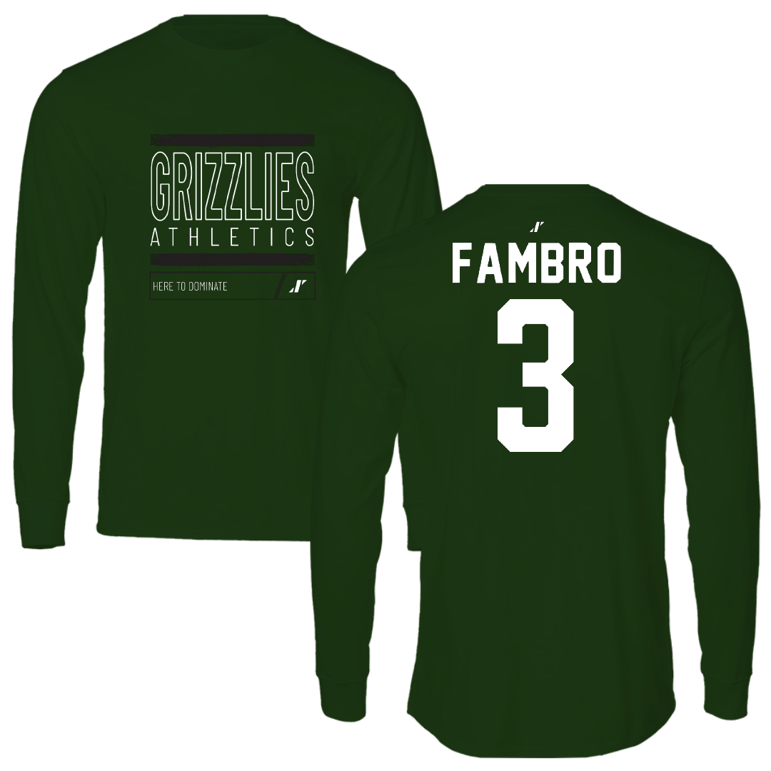 Adams State University Soccer Forest Green Dominate Long Sleeve - #3 Jadon Fambro