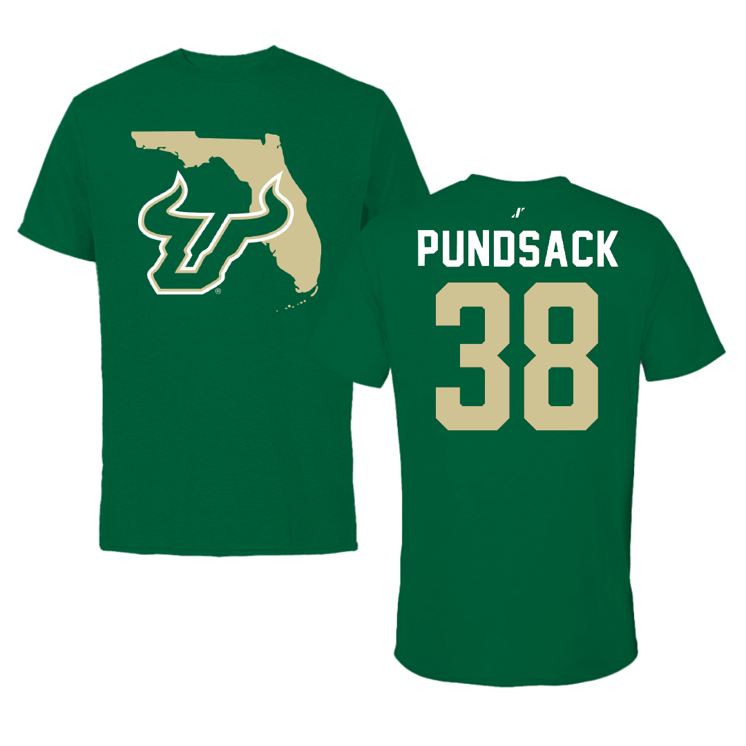 University of South Florida Baseball Green State Tee - #38 Caleb Pundsack
