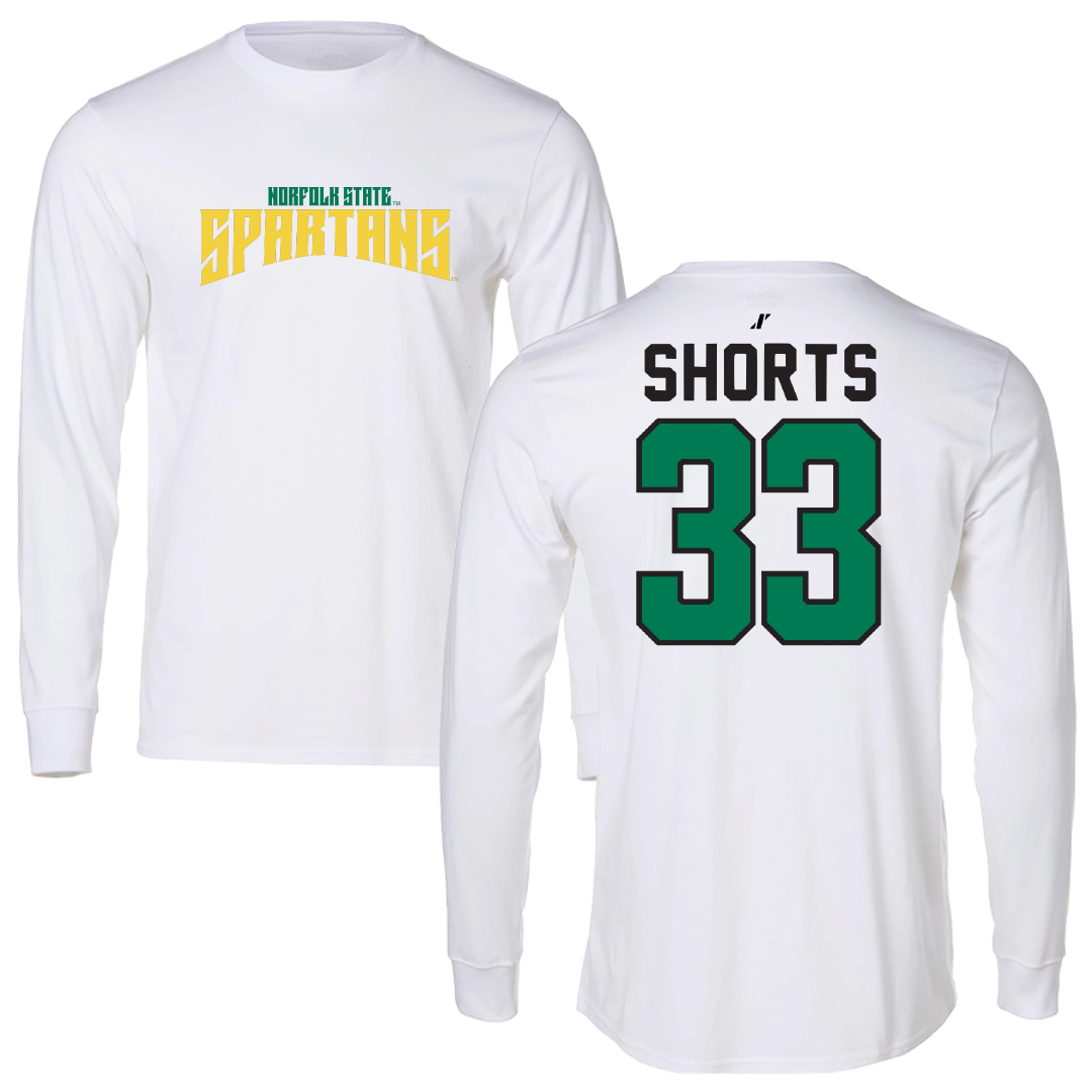 Norfolk State University Softball White Classic Long Sleeve - #33 Emory Shorts
