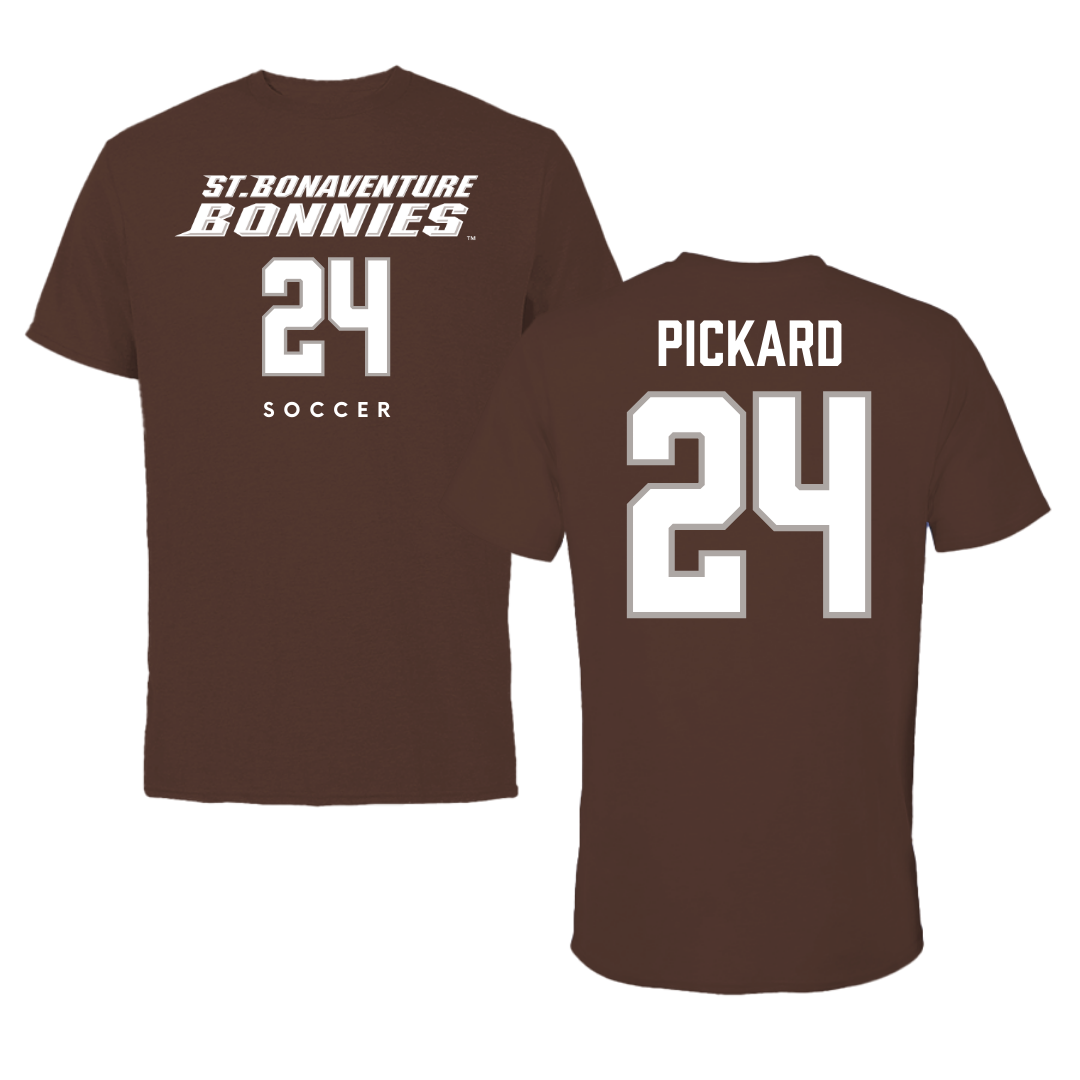 St. Bonaventure University Soccer Brown Tee - #24 Kristin Pickard