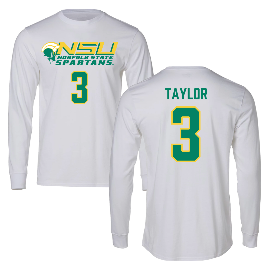 Norfolk State University Softball White Long Sleeve - #3 Victoria Taylor
