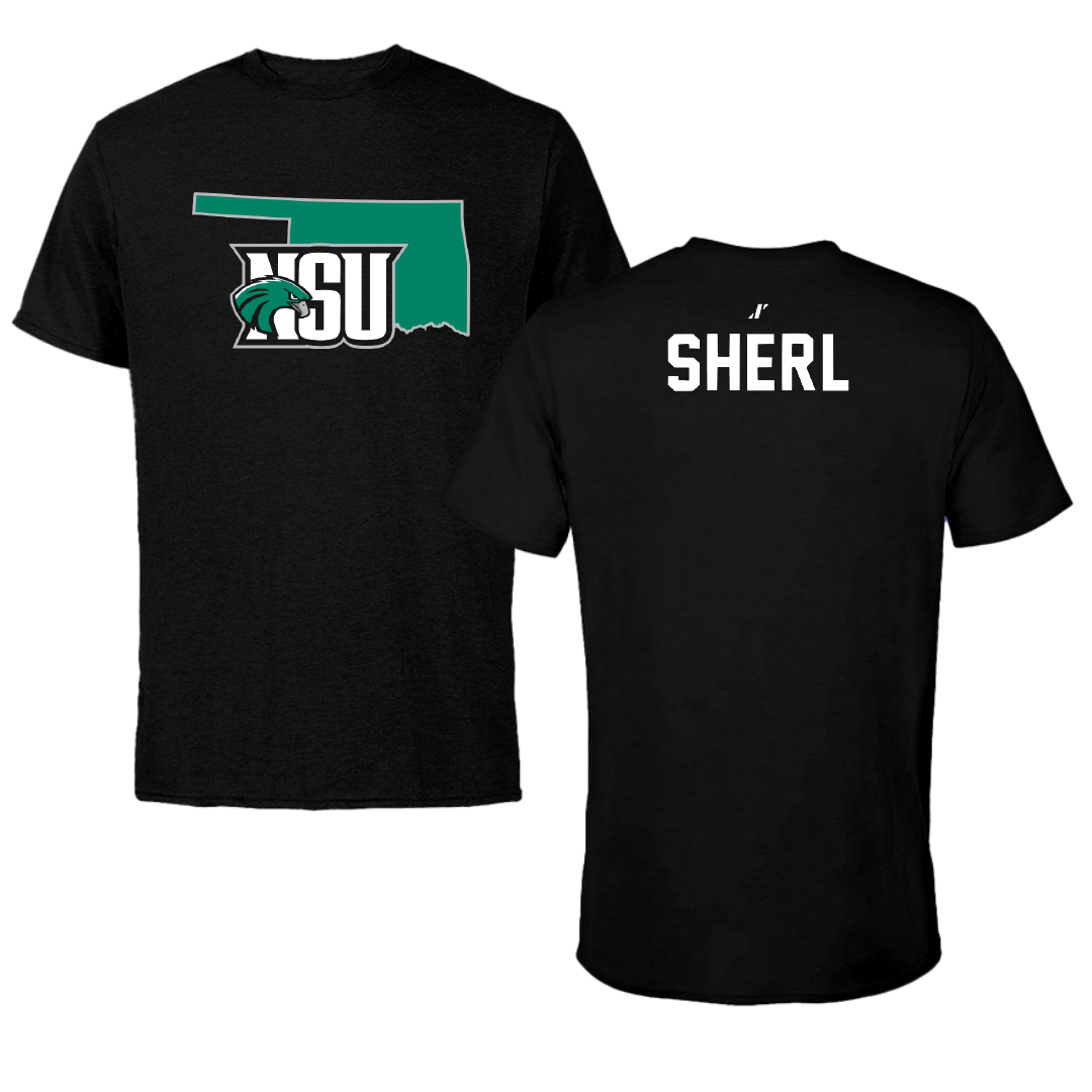 Northeastern State University Baseball Black State Tee - Gannon Sherl