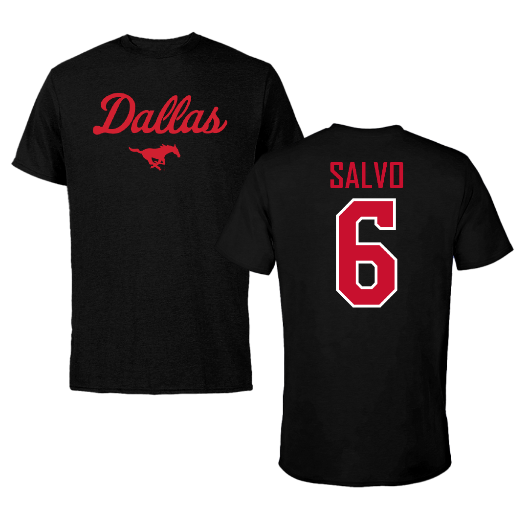 Southern Methodist University Soccer Black Dallas Tee - #6 Alex Salvo