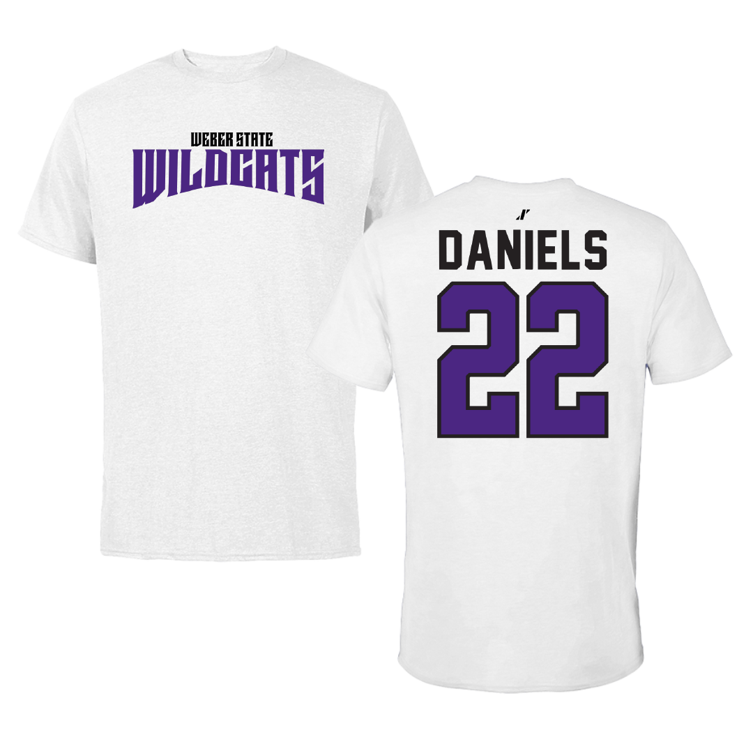 Weber State University Football White Classic Tee - #22 Ishaan Daniels