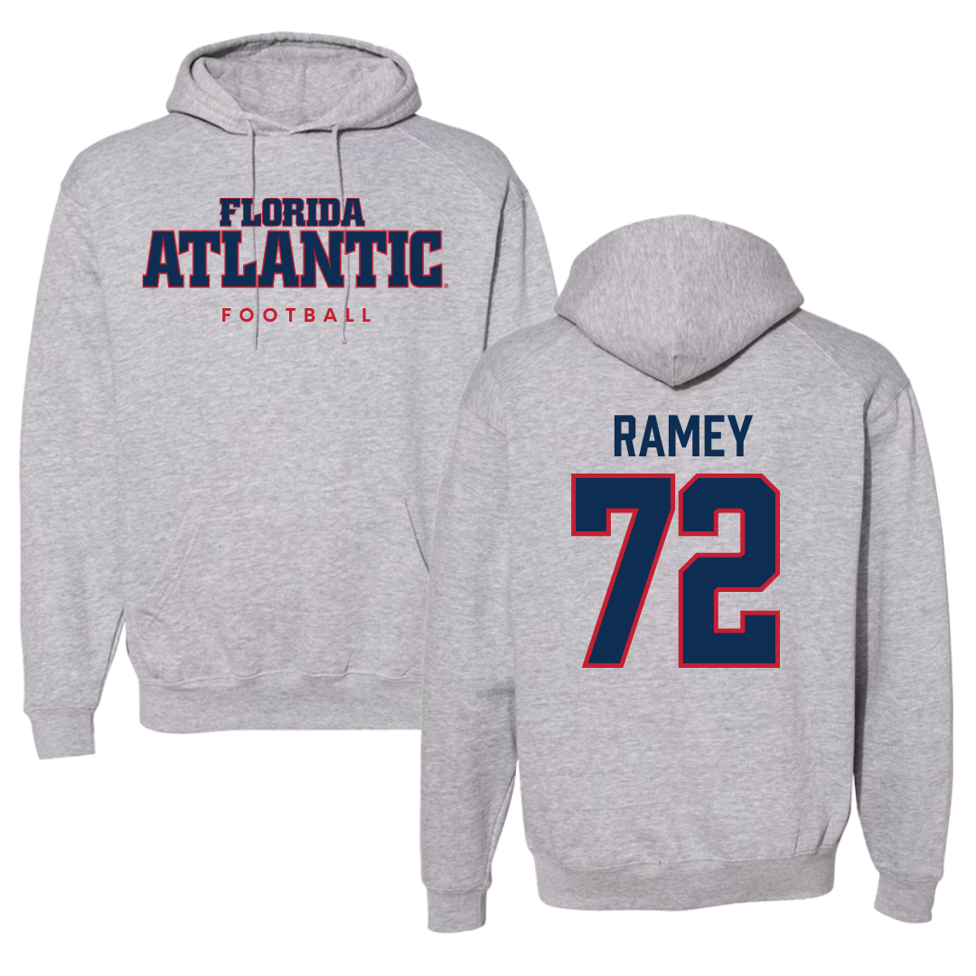 Florida Atlantic University Football Gray Hoodie - #72 Brayden Ramey