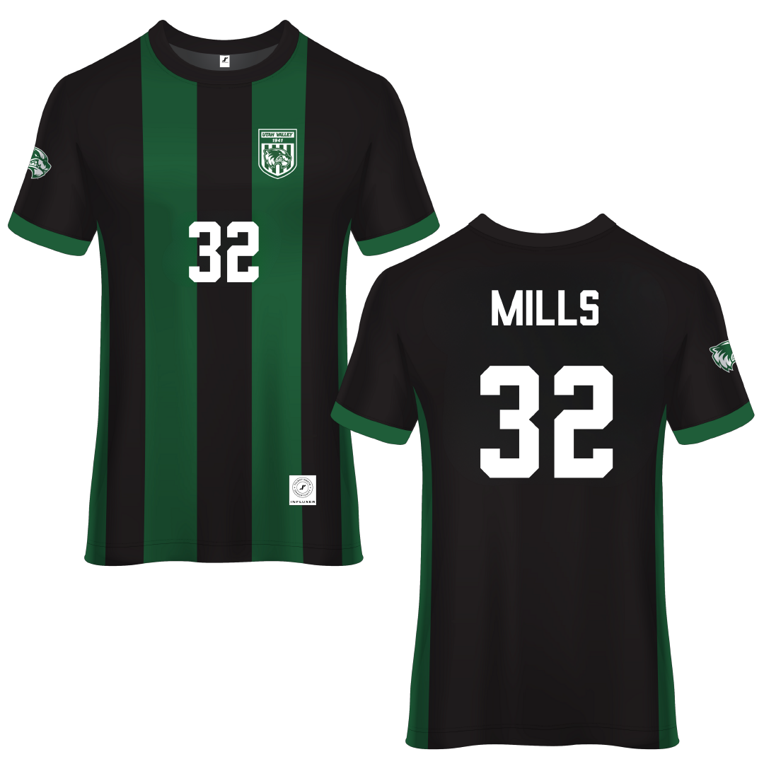Utah Valley University Green Soccer Jersey - #32 Aden Mills