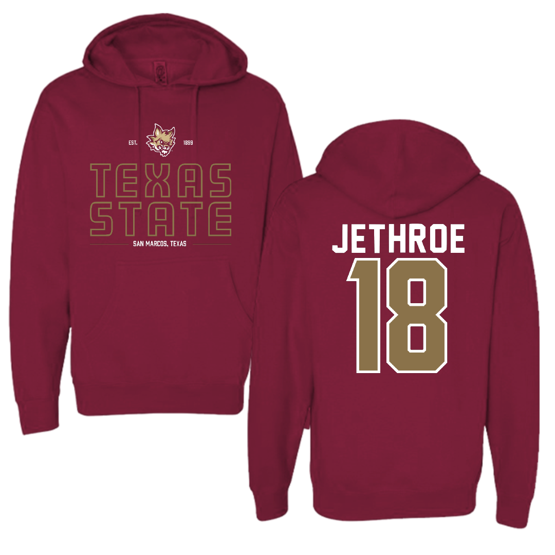 Texas State University Volleyball Maroon General Hoodie - #18 Zenai Jethroe