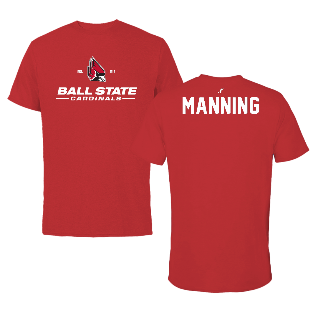 Ball State University Swimming & Diving Red General Tee - Reece Manning
