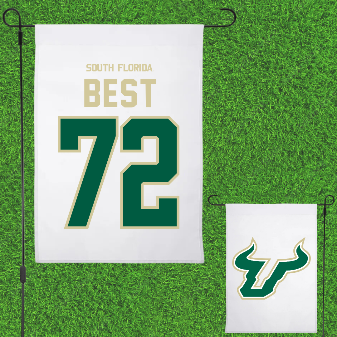 University of South Florida Football White Garden Flag - #72 Cole Best