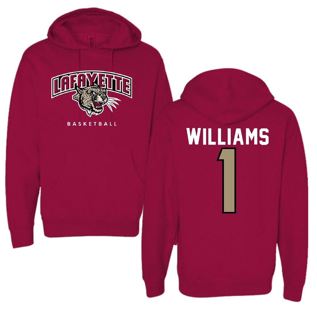 Lafayette College Basketball Cardinal Hoodie - #1 Caleb Williams