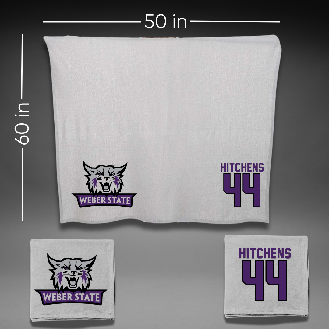 Weber State University Football Gray Blanket - #44 Mayson Hitchens