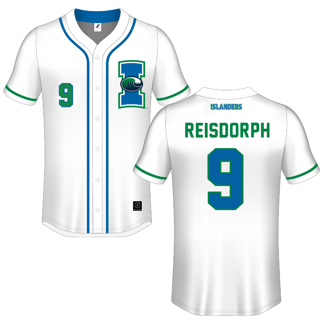 Texas A&M University-Corpus Christi White Button-Down Jersey - #9 Chance Reisdorph