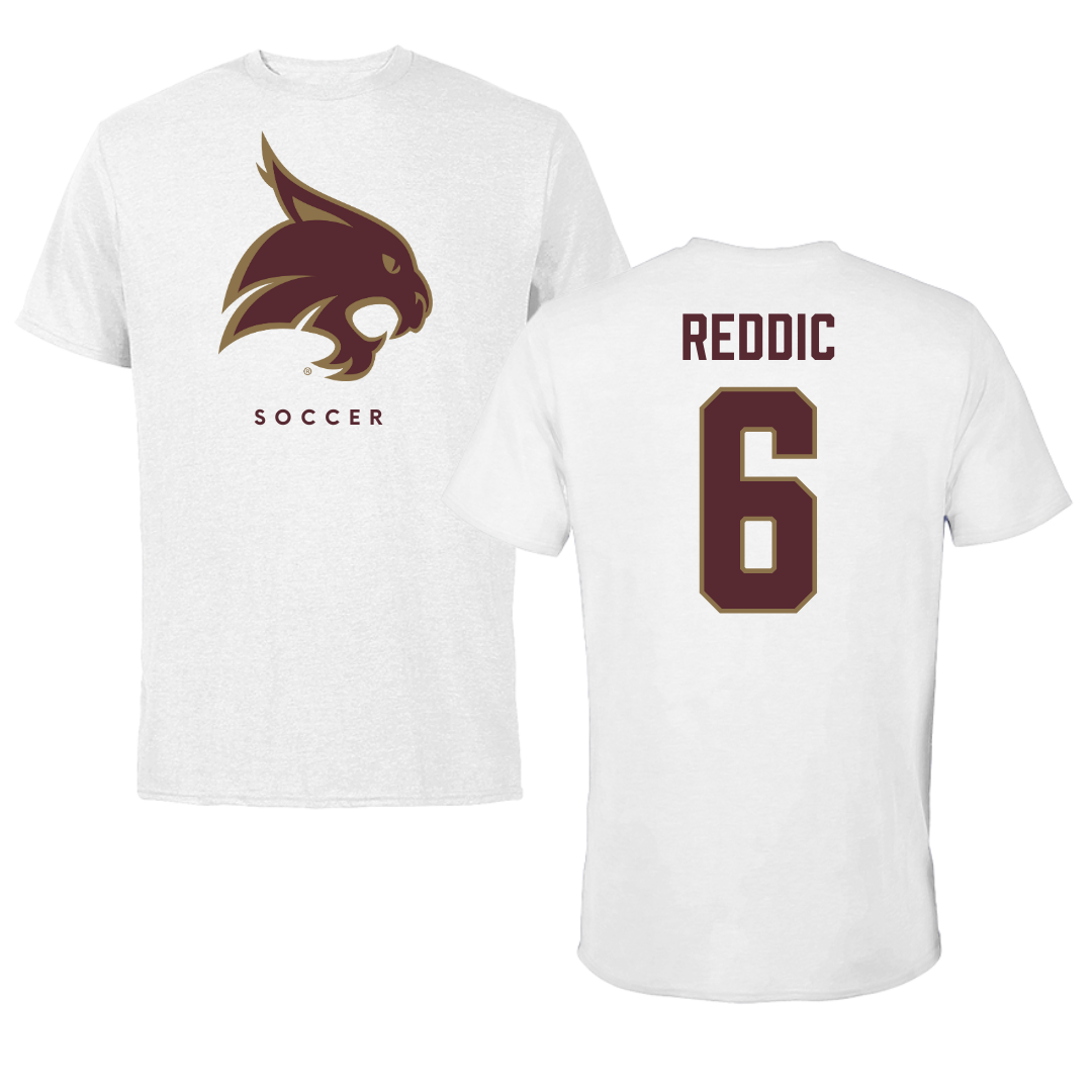 Texas State University Soccer White Performance Tee - #6 Grace Reddic