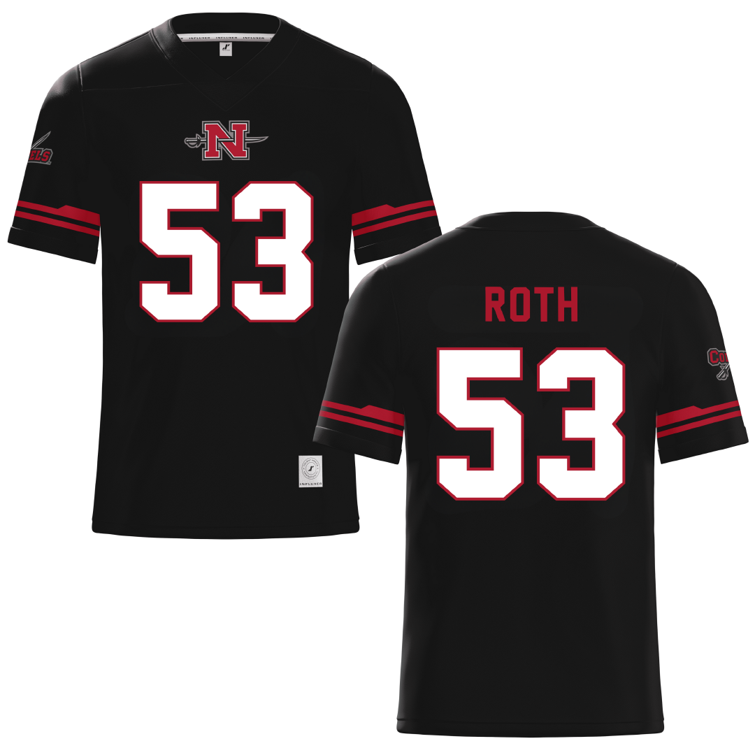 Nicholls State University Black Football Jersey - #53 Craig Roth