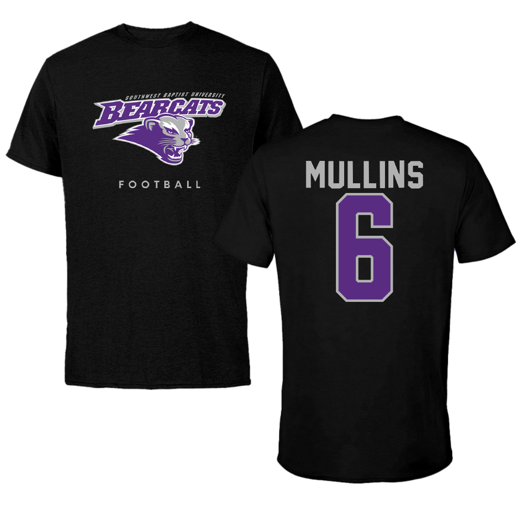 Southwest Baptist University Football Black Tee - #6 Canaan Mullins