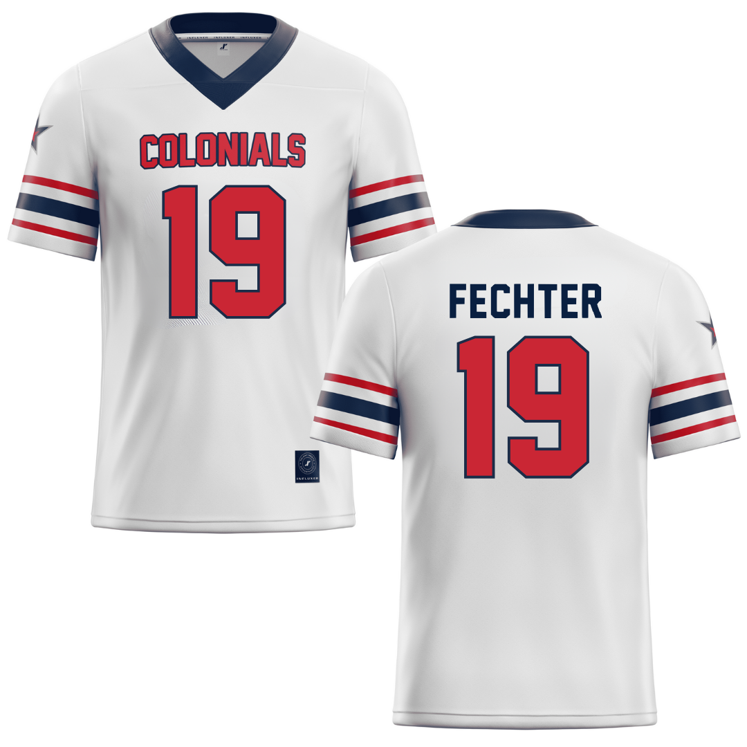 Robert Morris University White Lacrosse Jersey - #19 Nate Fechter
