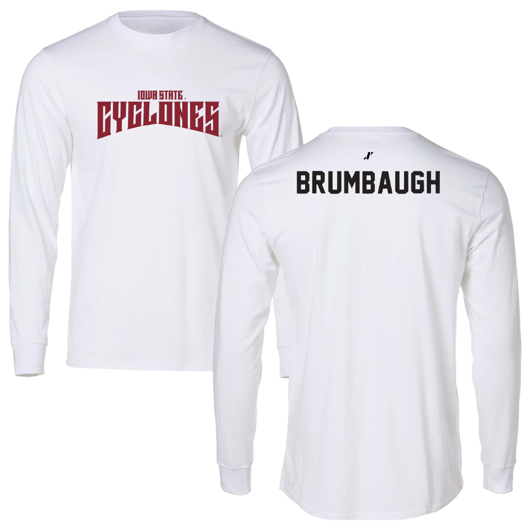 Iowa State University TF and XC White Classic Performance Long Sleeve - Jadan Brumbaugh