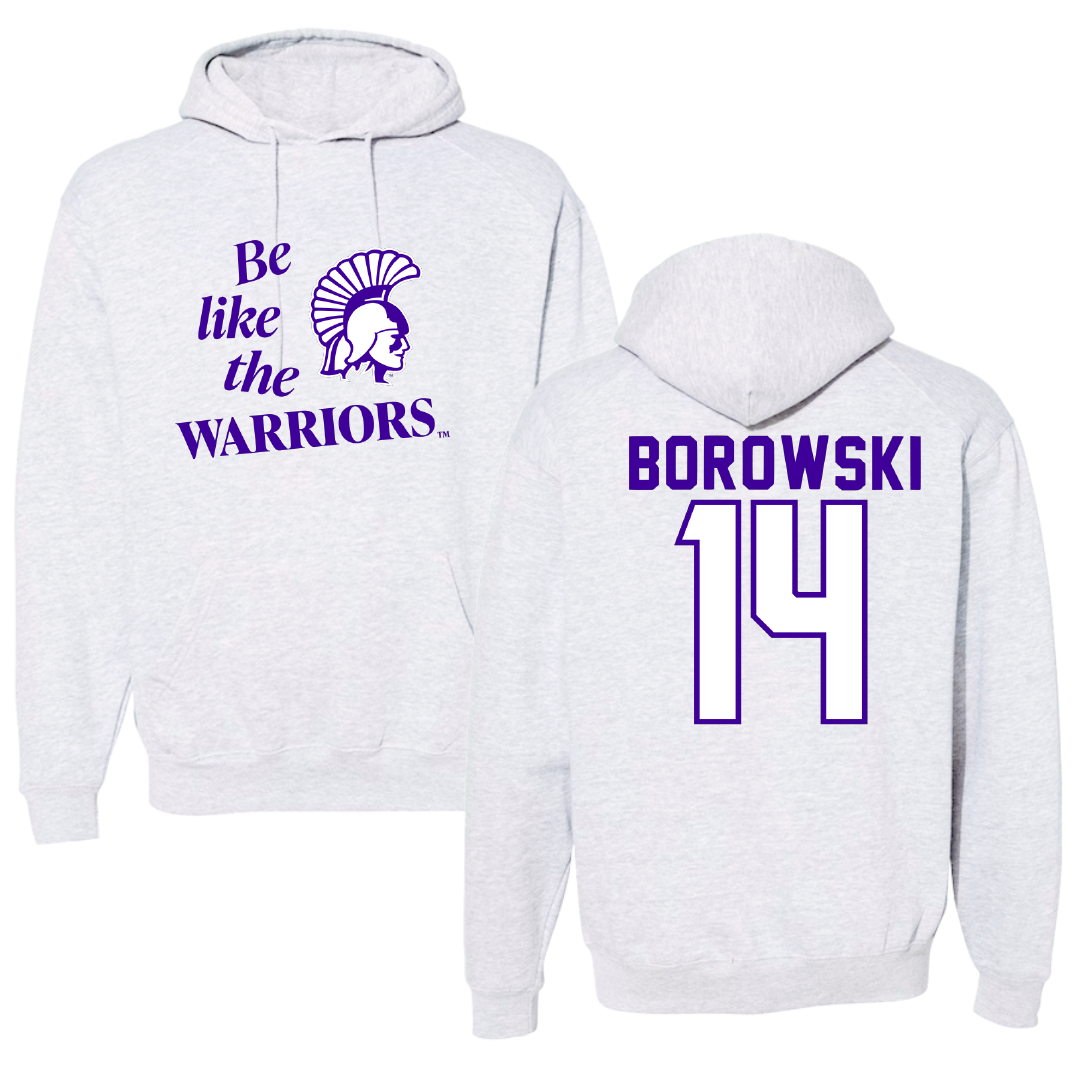 Winona State University Basketball Light Gray Be Like Us Hoodie - #14 Ty Borowski