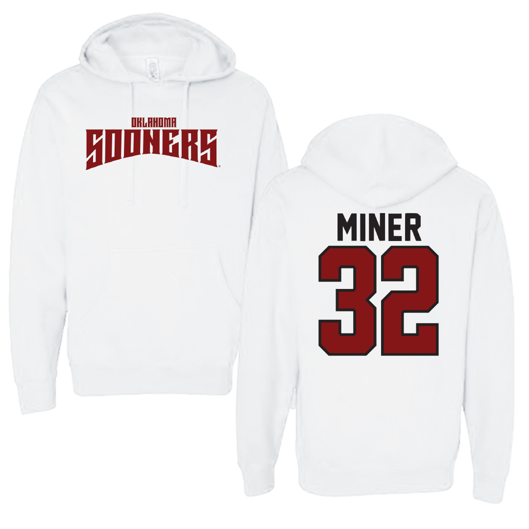 University of Oklahoma Baseball White Classic Hoodie - #32 Jace Miner