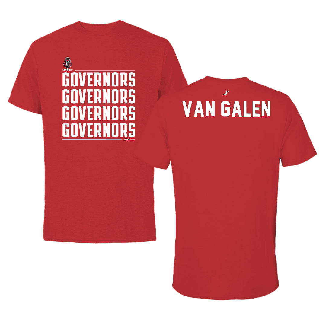 Austin Peay State University Tennis Red General Performance Tee - Bodi Van Galen