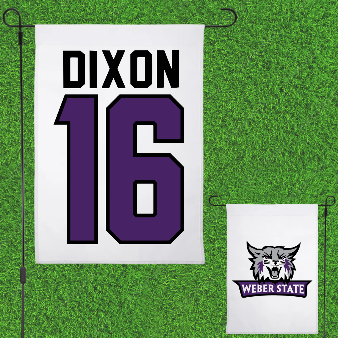 Weber State University Football White Garden Flag - #16 Toddrick Dixon