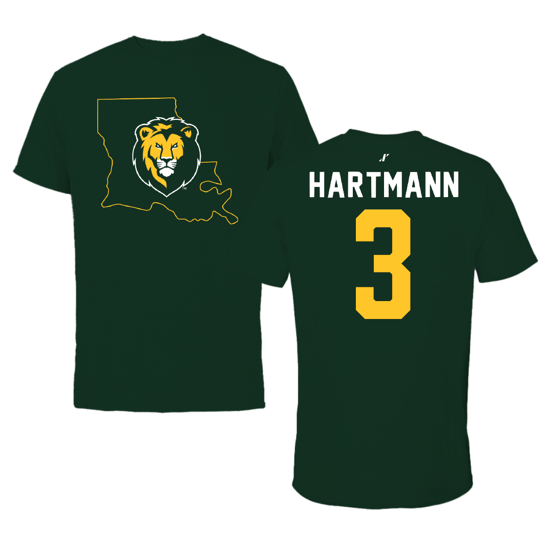 Southeastern Louisiana University Volleyball Forest Green State Tee - #3 Rachel Hartmann