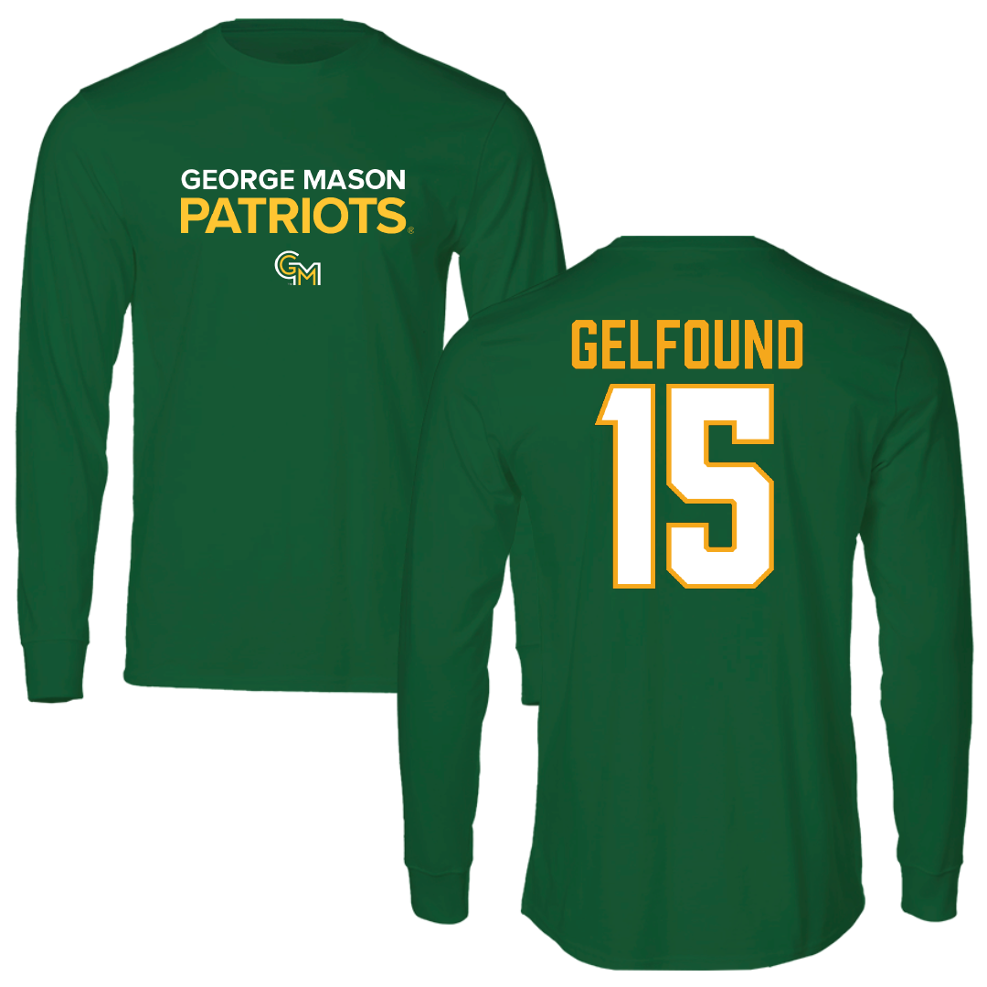 George Mason University Volleyball Green Performance Long Sleeve - #15 Gabriella Gelfound
