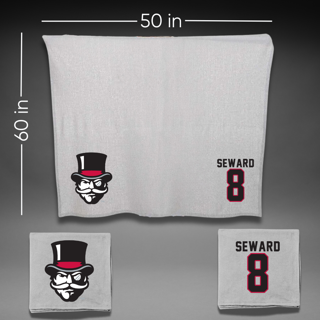Austin Peay State University Volleyball Gray Blanket - #8 Jamie Seward