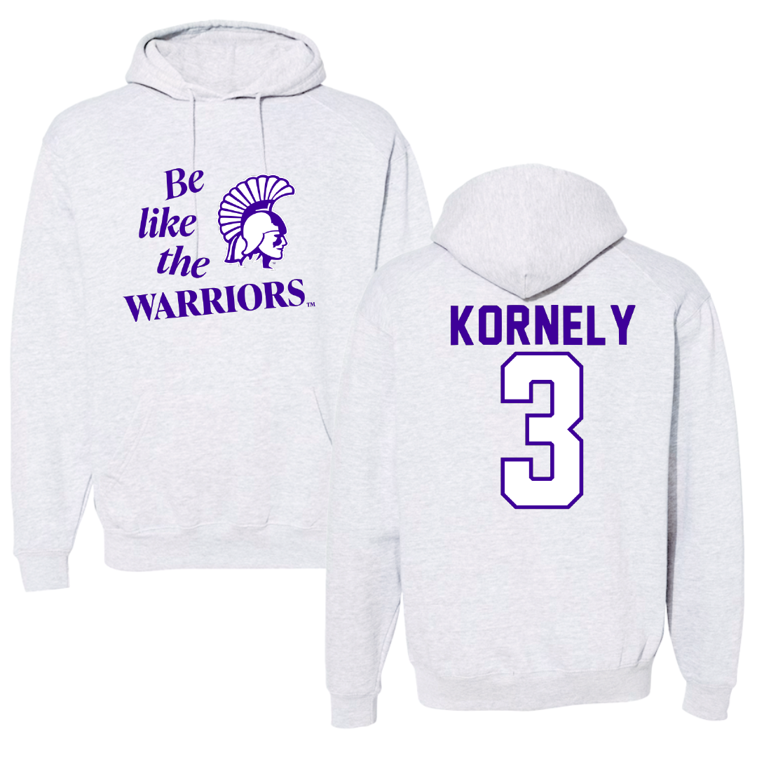Winona State University Volleyball Light Gray Be Like Us Hoodie - #3 Kenna Kornely