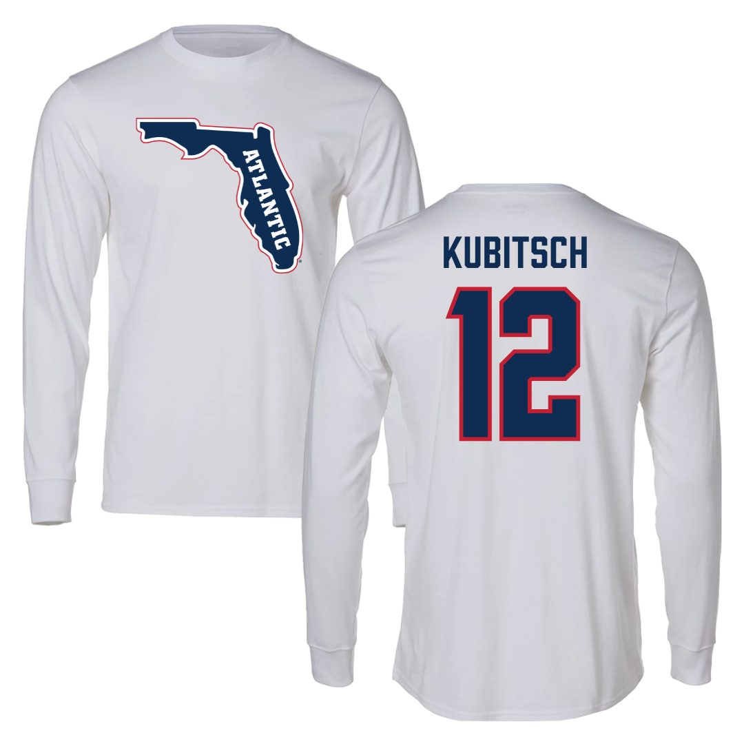 Florida Atlantic University Soccer White Long Sleeve - #12 Kevin Kubitsch
