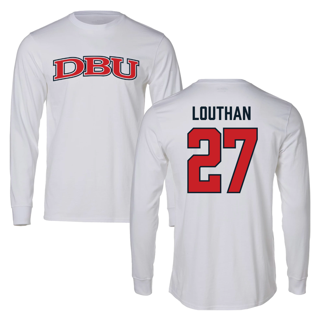 Dallas Baptist University Soccer White Long Sleeve - #27 Anne Louthan