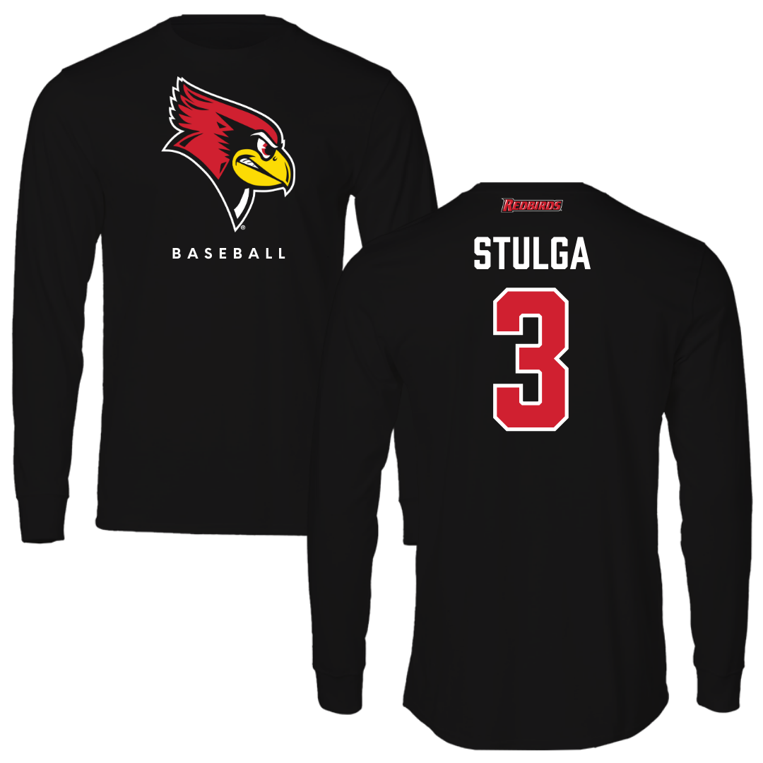 Illinois State University Baseball Black Mascot Performance Long Sleeve - #3 Luke Stulga