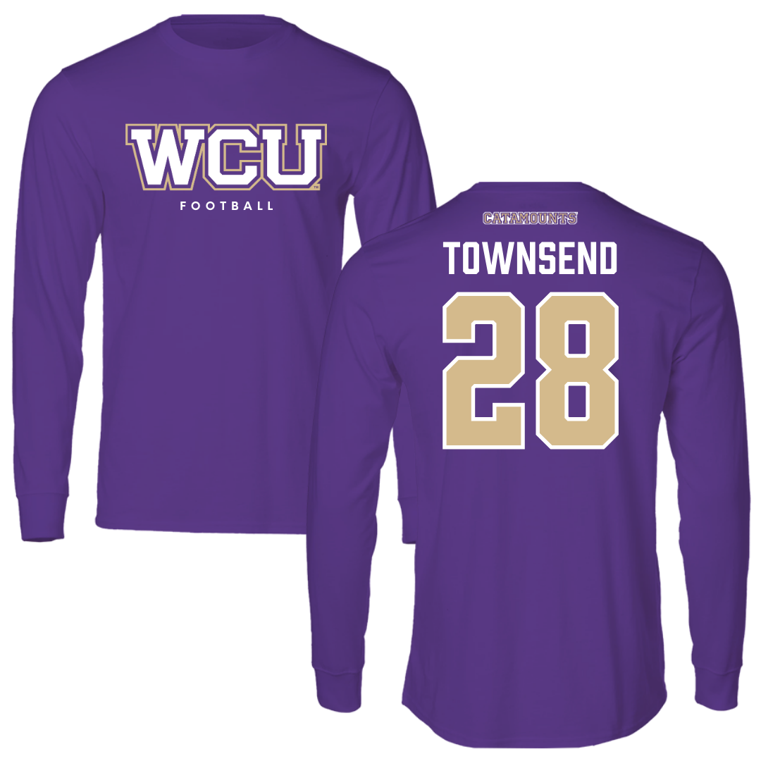 Western Carolina University Football Royal Purple Performance Long Sleeve - #28 Markel Townsend