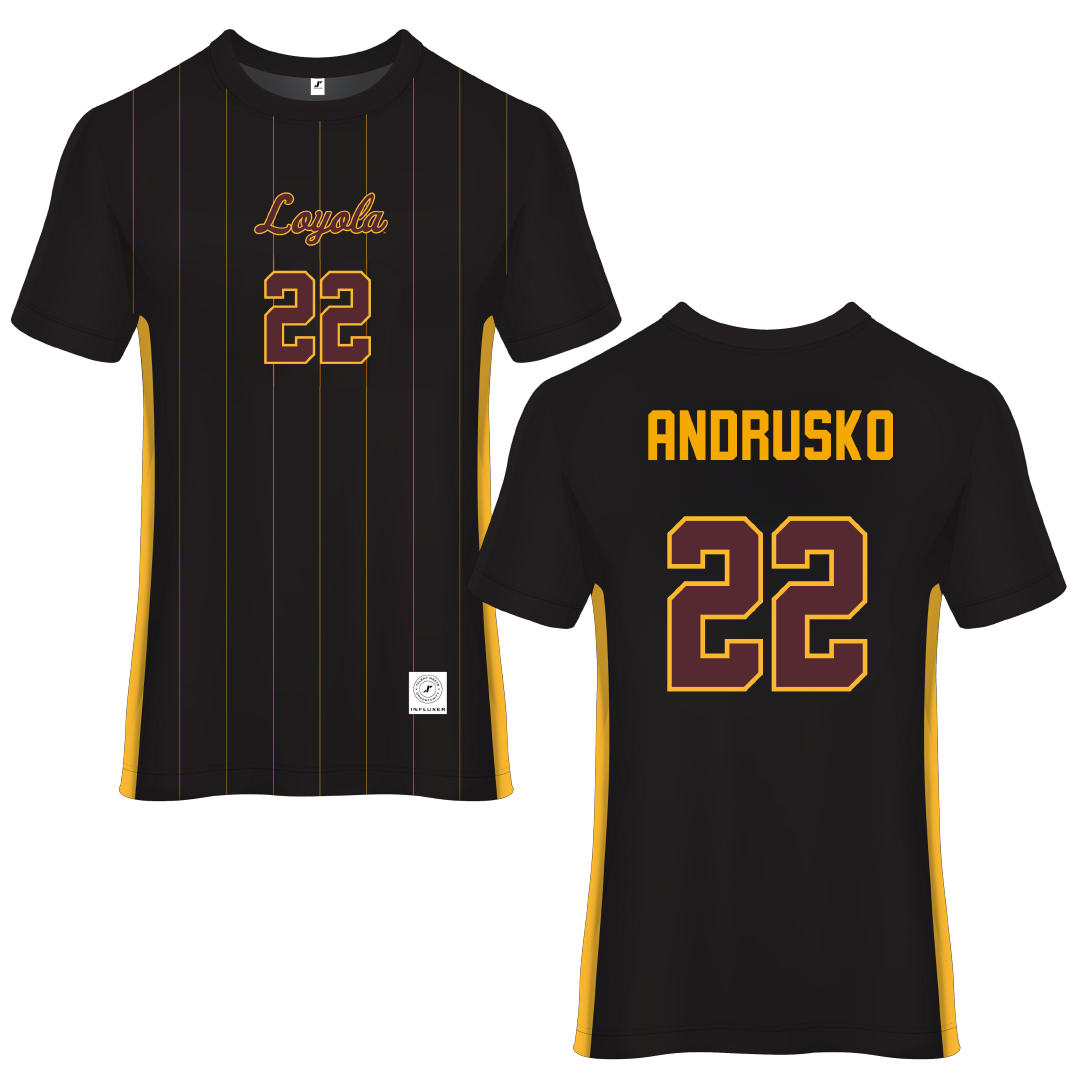 Loyola University-Chicago Black Soccer Jersey - #22 Matthew Andrusko