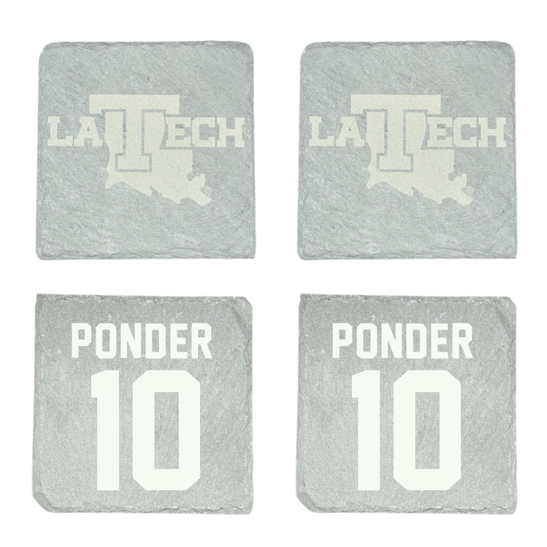 Louisiana Tech University Basketball Stone Coaster (4 Pack)  - #10 Ben Ponder