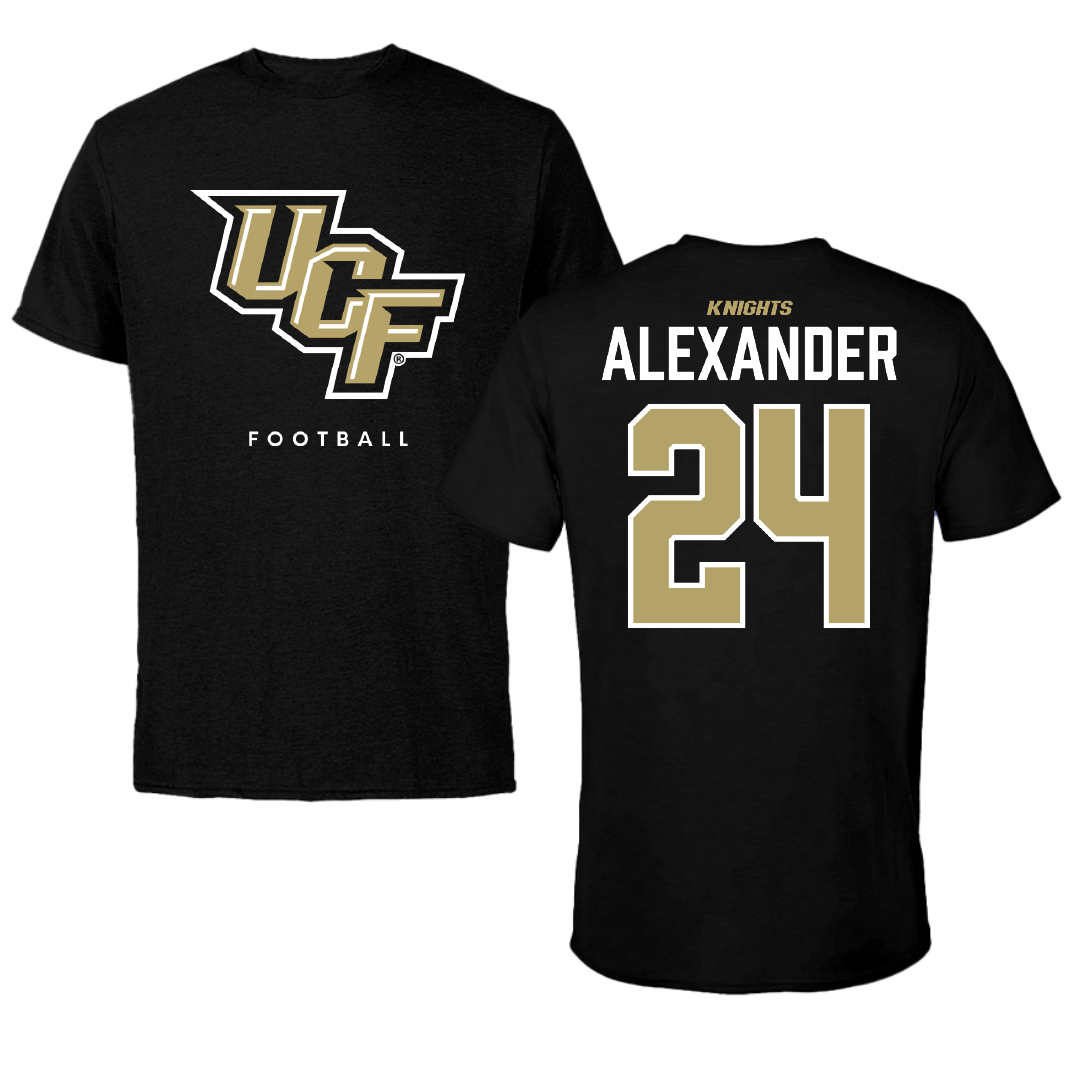 University of Central Florida Football Black Tee - #24 Xe'ree Alexander