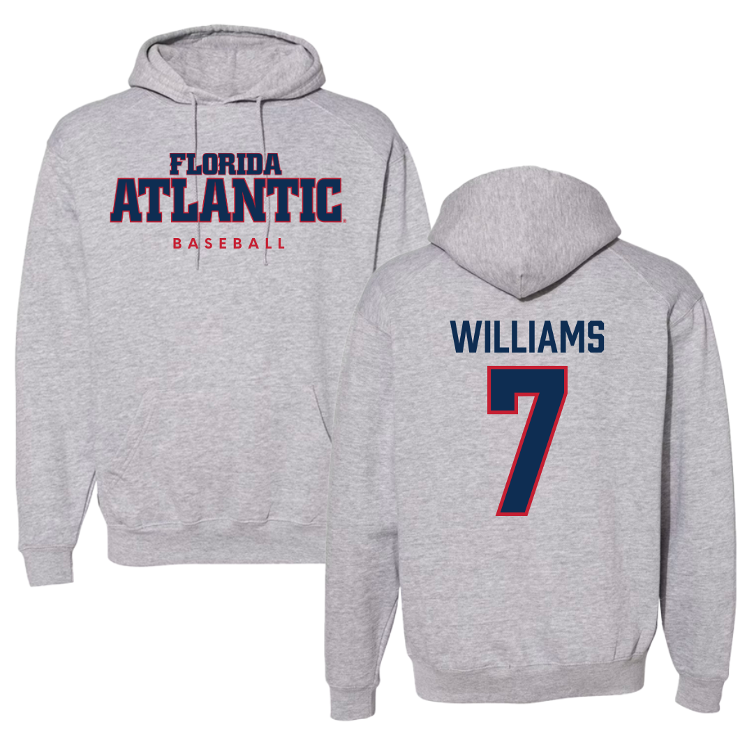 Florida Atlantic University Baseball Gray Hoodie - #7 CJ Williams