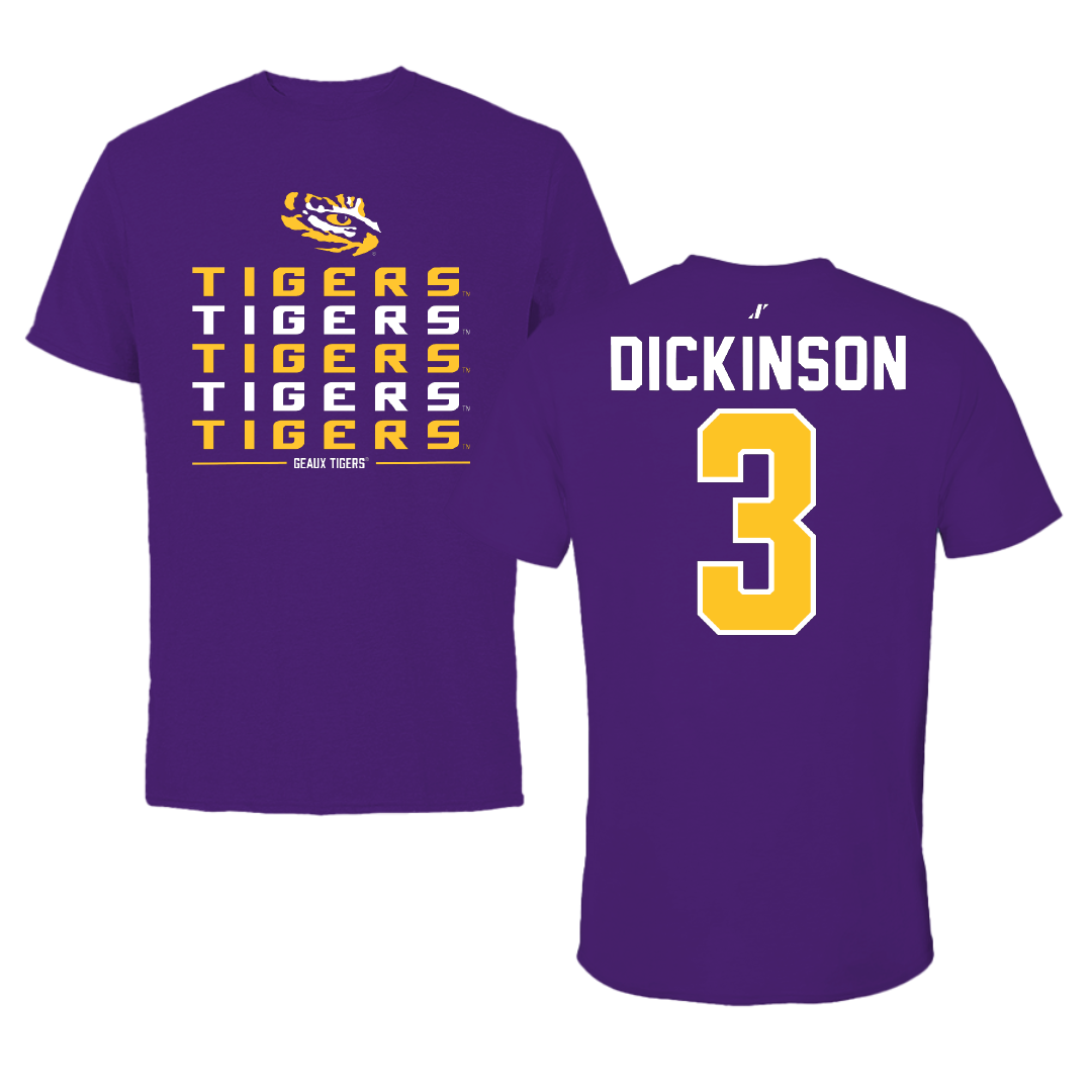 Louisiana State University Baseball Purple General Tee - #3 Daniel Dickinson