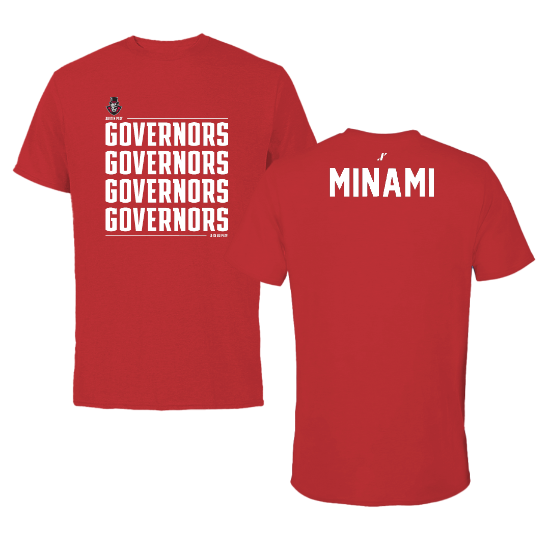 Austin Peay State University Tennis Red General Performance Tee - Sota Minami